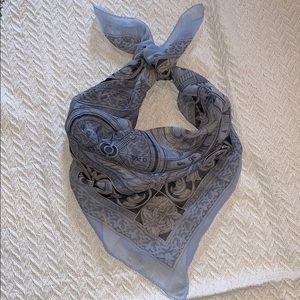 Ann Taylor scarf approx 33”-34”blue/cream/grey/blk